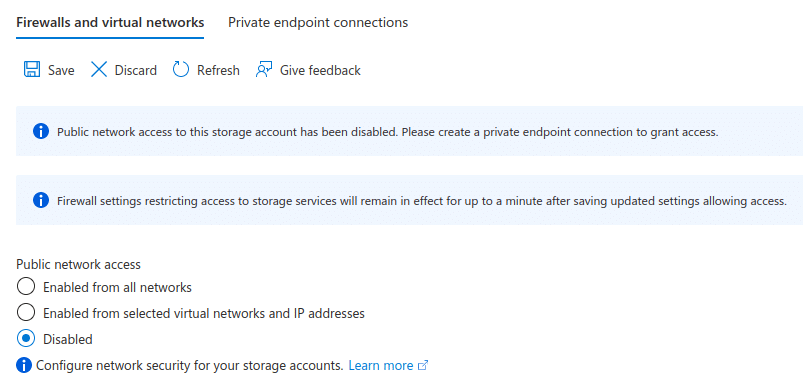 Storage Account Public Access Disabled